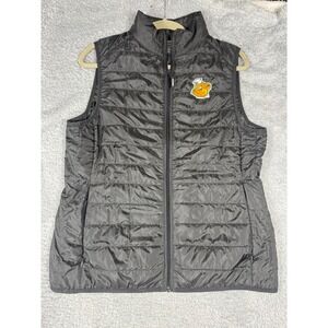 Core 365 Puffer Vest Womens Medium Black Excellent Quilted Mascot Patch 78030